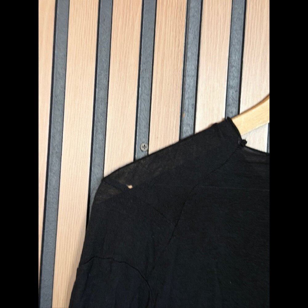 Olmar and Mirta Rick Owens Top 8 / M Women Black Long Sleeve Ruched Angora Shirt - Picture 6 of 12